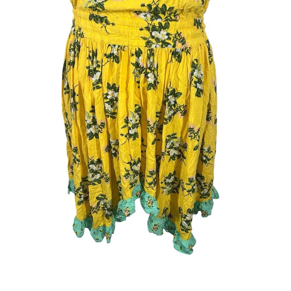 Matilda Jane Floral Off Shoulder Midi Dress L Yellow Boho Ruffle Cottagecore - Picture 5 of 11
